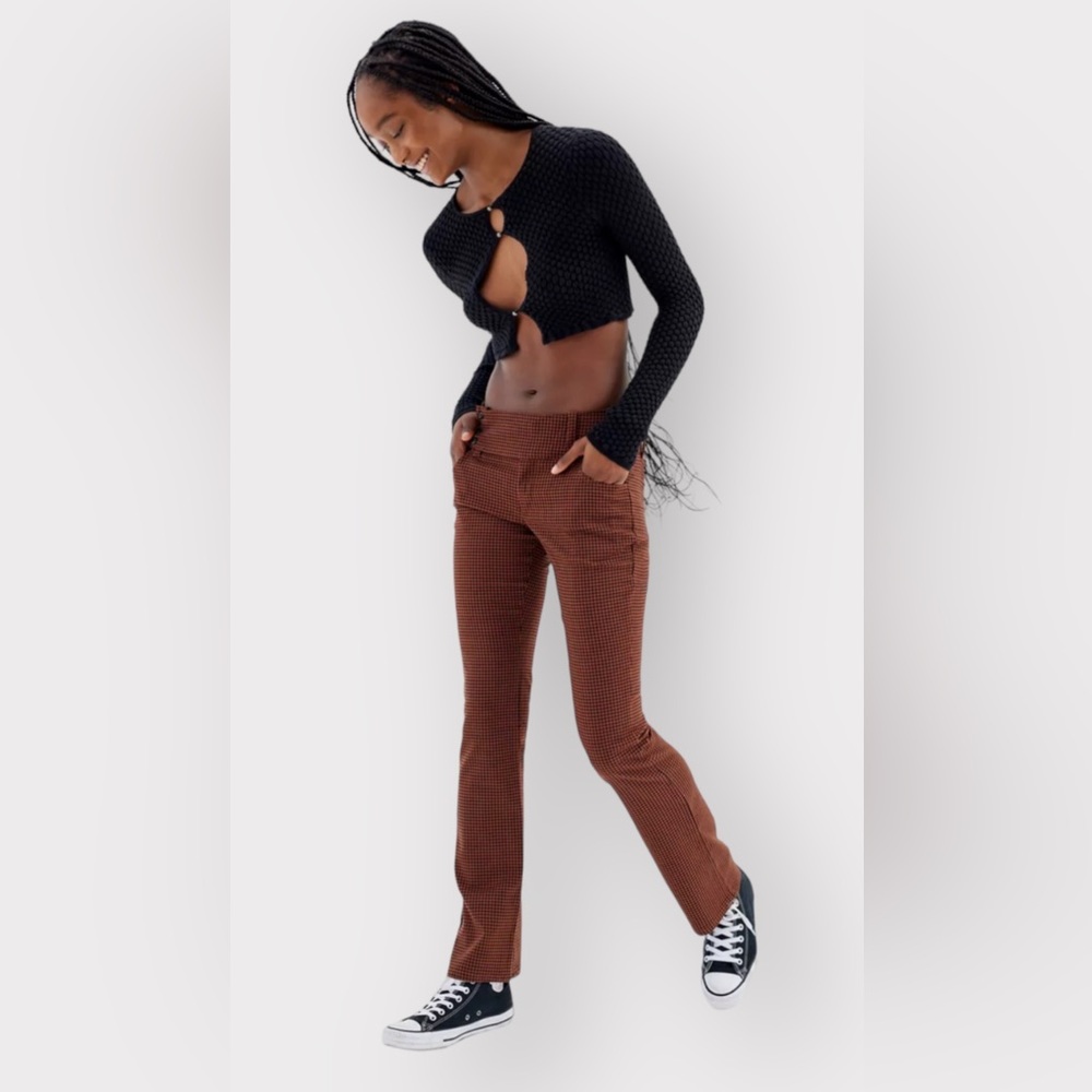 UO Y2K Belted Low Rise Trouser Pant